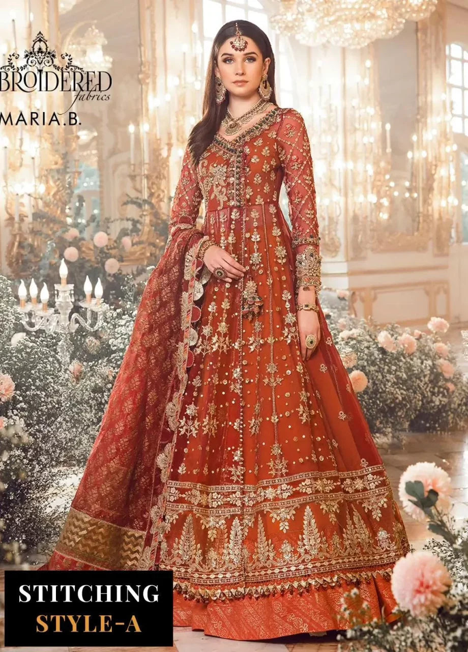 Mbroidered By Maria B Embroidered Organza Suits Unstitched 4 Piece MB23MW D5 – Luxury Collection