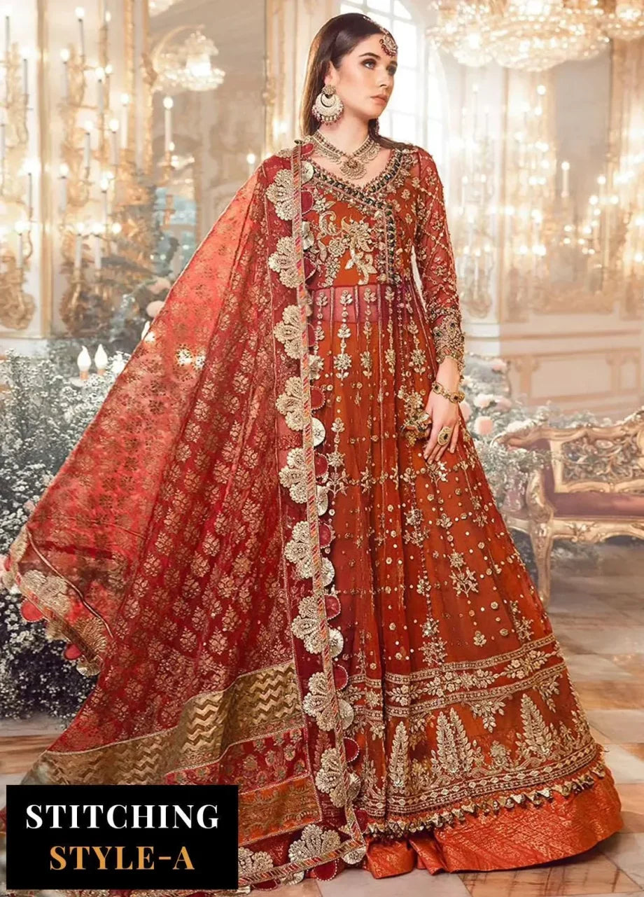 Mbroidered By Maria B Embroidered Organza Suits Unstitched 4 Piece MB23MW D5 – Luxury Collection