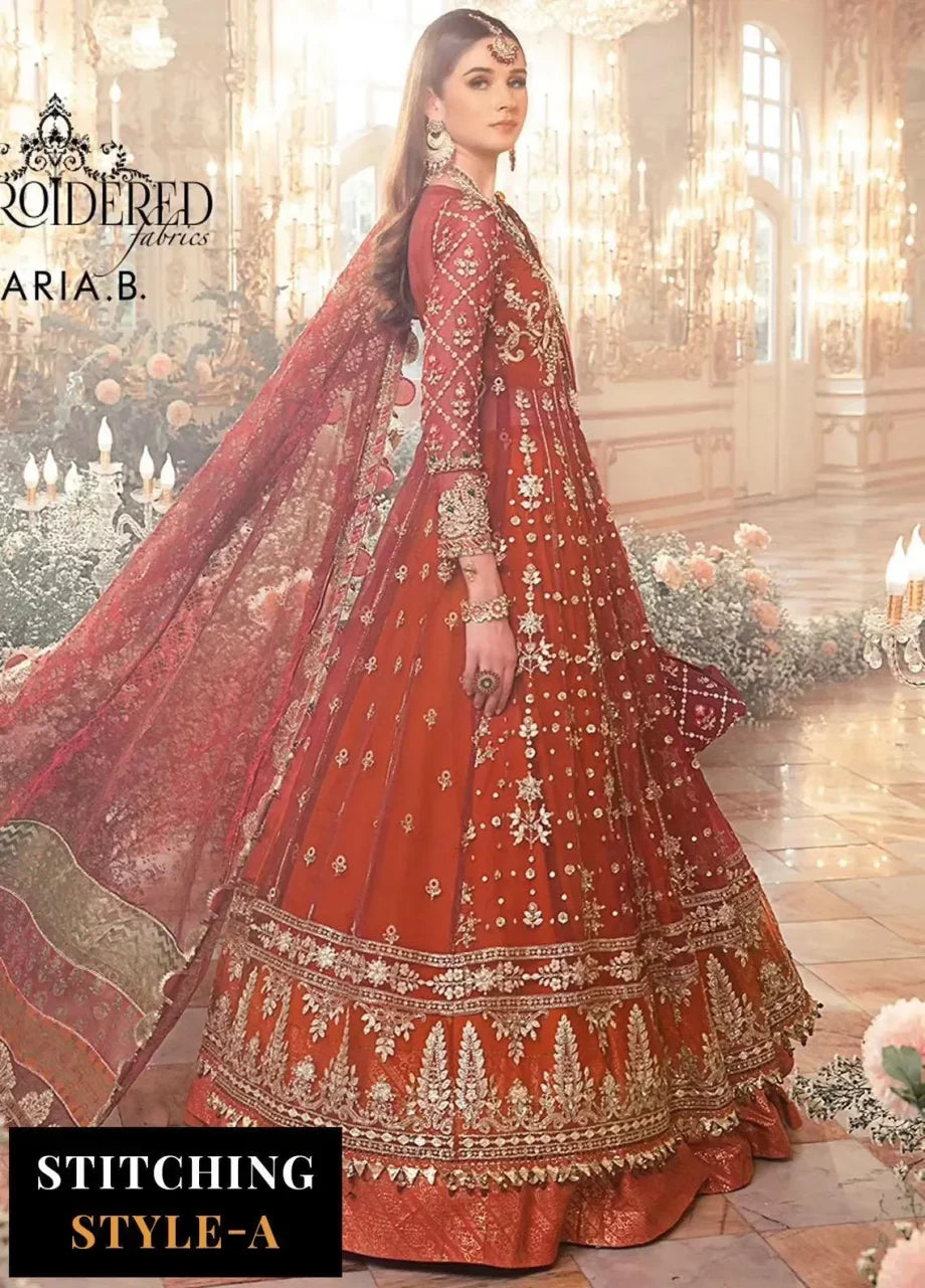 Mbroidered By Maria B Embroidered Organza Suits Unstitched 4 Piece MB23MW D5 – Luxury Collection